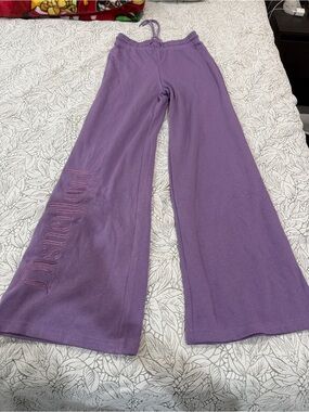 Disney Lavender Embroidered Wide-Leg Lounge Pants